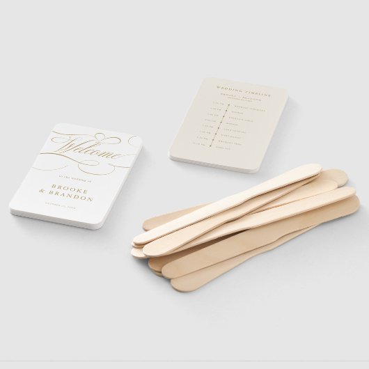 書モダン道のタイムレスな金ゴールドのタイムラ結婚イン ハンドファン (組立なし)