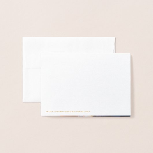 書モダン道のタイムレスな金ゴールド結婚の感謝の言葉 箔カード (裏面封筒付き)