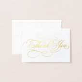 書モダン道のタイムレスな金ゴールド結婚の感謝の言葉 箔カード (封筒付き正面)