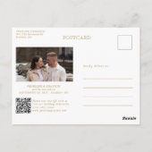 書モダン道のタイムレス金ゴールド保存日付 ポストカード (裏面)