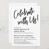 書モダン道のミニマ祝リストと一緒に！ 招待状 (正面/裏面)