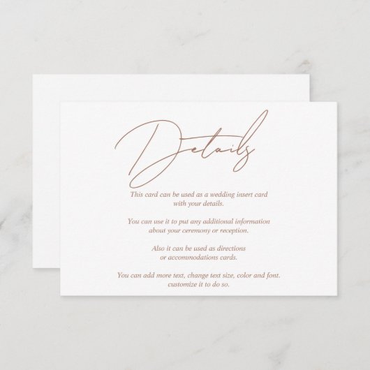 書モダン道のモカと白結婚文字 エンクロージャーカード (正面/裏面)