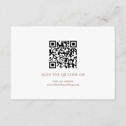 書モダン道のモカと白結婚文字 エンクロージャーカード (裏面)