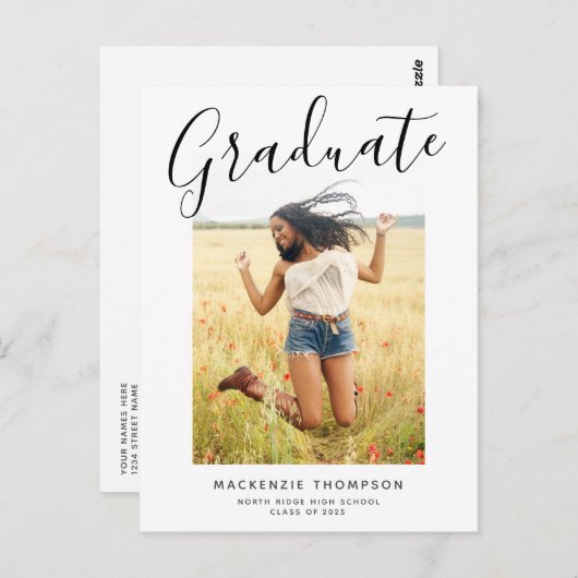 書モダン道の卒業発表 ポストカード (正面/裏面)