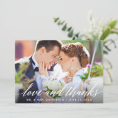 書モダン道の愛と感謝してい結婚の サンキューカード (スタンド正面)
