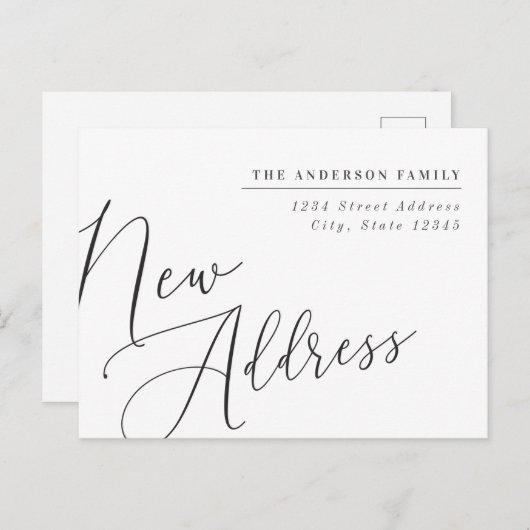 書モダン道の新住所の引越し案内 案内ポストカード (正面/裏面)