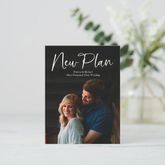 書モダン道の新結婚計画延期 ポストカード (スタンド正面)