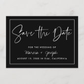 書モダン道の日付を保存する白黒 エンクロージャーカード (正面)