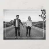 書モダン道の日付を保存する白黒 エンクロージャーカード (裏面)