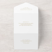 書モダン道の時代を超えた金ゴールドと白結婚色 オールインワン招待状 (外側)