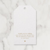 書モダン道の時代を超えた金ゴールドと白結婚色 ギフトタグ (裏面)