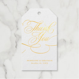書モダン道の時代を超えた金ゴールドと白結婚色 ギフトタグ