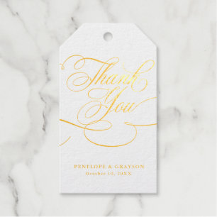 書モダン道の時代を超えた金ゴールドと白結婚色 ギフトタグ