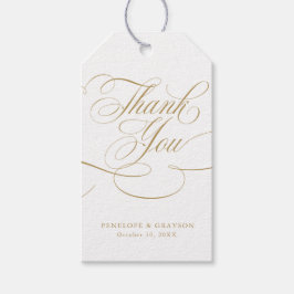 書モダン道の時代を超えた金ゴールドと白結婚色 ギフトタグ