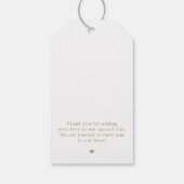 書モダン道の時代を超えた金ゴールドと白結婚色 ギフトタグ (裏面)