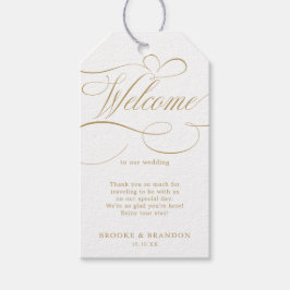 書モダン道の時代を超えた金ゴールドと白結婚色 ギフトタグ