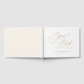 書モダン道の時代を超えた金ゴールドと白結婚色 ゲストブック (全面)