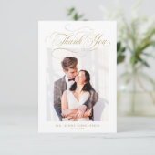 書モダン道の時代を超えた金ゴールドと白結婚色 サンキューカード (スタンド正面)