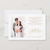 書モダン道の時代を超えた金ゴールドと白結婚色 サンキューカード (裏面)