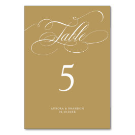 書モダン道の時代を超えた金ゴールドと白結婚色 テーブルナンバー