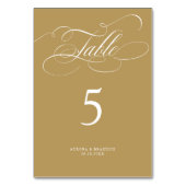 書モダン道の時代を超えた金ゴールドと白結婚色 テーブルナンバー (裏面)