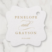 書モダン道の時代を超えた金ゴールドと白結婚色 フェイバータグ (裏面)