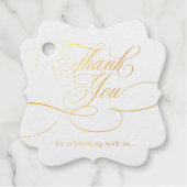 書モダン道の時代を超えた金ゴールドと白結婚色 フェイバータグ (正面)