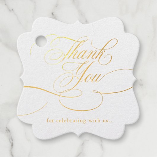 書モダン道の時代を超えた金ゴールドと白結婚色 フェイバータグ (正面)