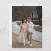 書モダン道の時代を超えた金ゴールドと白結婚色 招待状 (裏面)