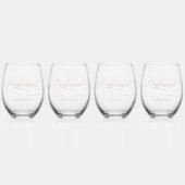 書モダン道の時代を超え結婚ない花崗岩 ステムなしワイングラス (正面)