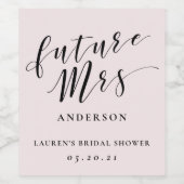 書モダン道の未来ピンクブライダルシャワー ワインラベル (シングルラベル)