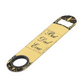 書モダン道の父の日の金ゴールドの葉の渦巻き スピード栓抜き (正面アングル)