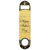 書モダン道の父の日の金ゴールドの葉の渦巻き スピード栓抜き (裏面)