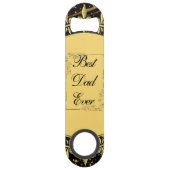 書モダン道の父の日の金ゴールドの葉の渦巻き スピード栓抜き (正面)