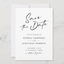 書モダン道の白黒シンプル結婚の セーブザデート