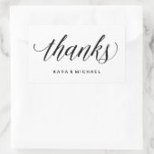 書モダン道の白黒結婚の感謝してい字 長方形シール (バッグ)