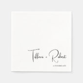 書モダン道の白黒結婚文字 スタンダードカクテルナプキン (正面)