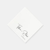 書モダン道の白黒結婚文字 スタンダードカクテルナプキン (角)