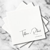 書モダン道の白黒結婚文字 スタンダードカクテルナプキン