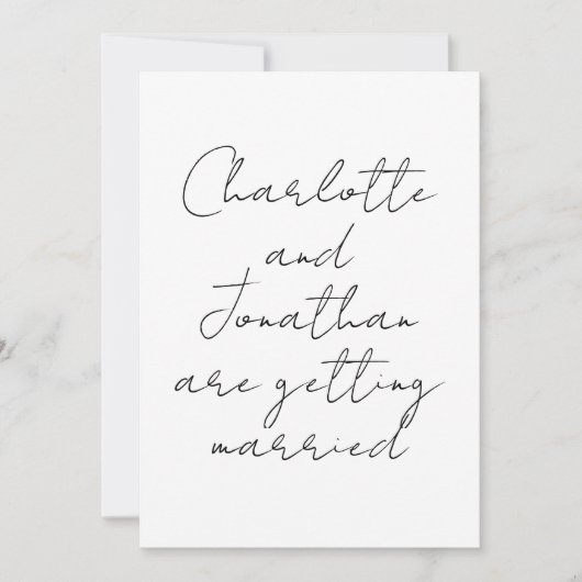 書モダン道の白黒結婚文字 セーブザデート (正面)