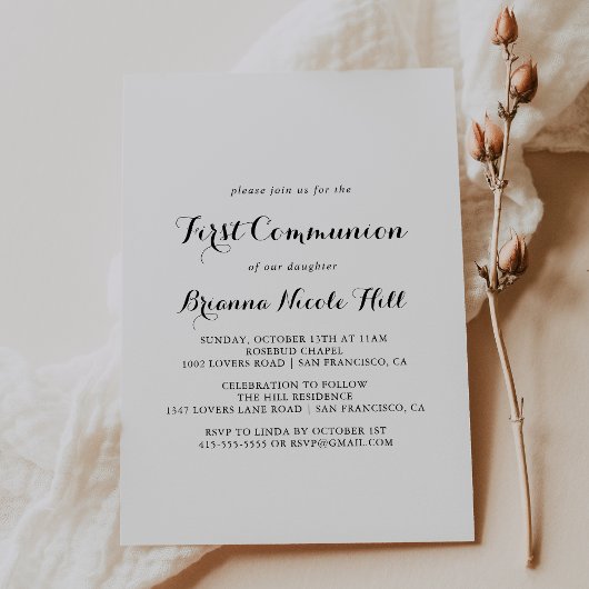 書モダン道の第一聖体 招待状