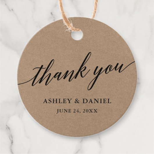 書モダン道の結婚ありがとうクラフト フェイバータグ (正面)