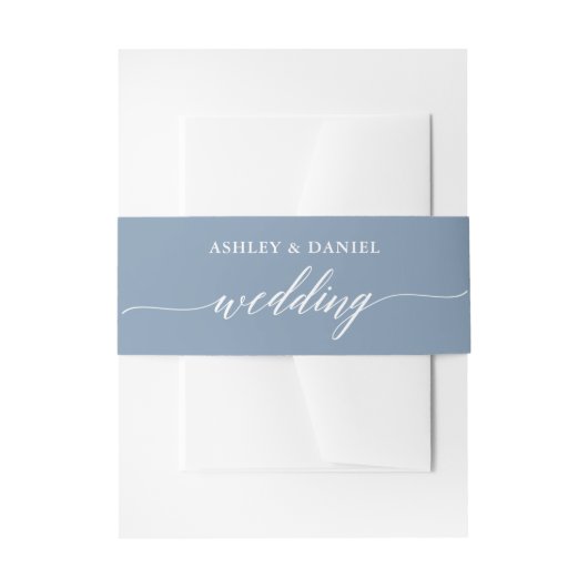 書モダン道の結婚ほこりっぽい青 招待状ベリーバンド (正面例)