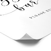 書モダン道の結婚ピザバー標識 ポスター (角)