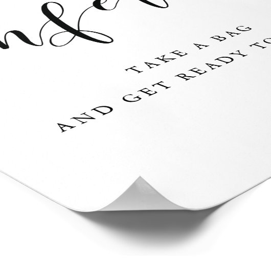 書モダン道の結婚紙吹雪送信サイン ポスター (角)