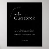 書モダン道の結婚音声ゲストブックサイン ポスター (正面)