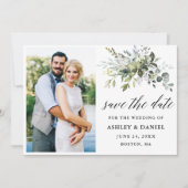 書モダン道の緑のカップル写真 セーブザデート (正面)