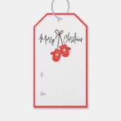 書モダン道の赤いミトン ギフトタグ (正面)