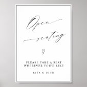 書モダン道の開いた結婚席の看板 ポスター (正面)