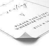 書モダン道の開いた結婚席の看板 ポスター (角)